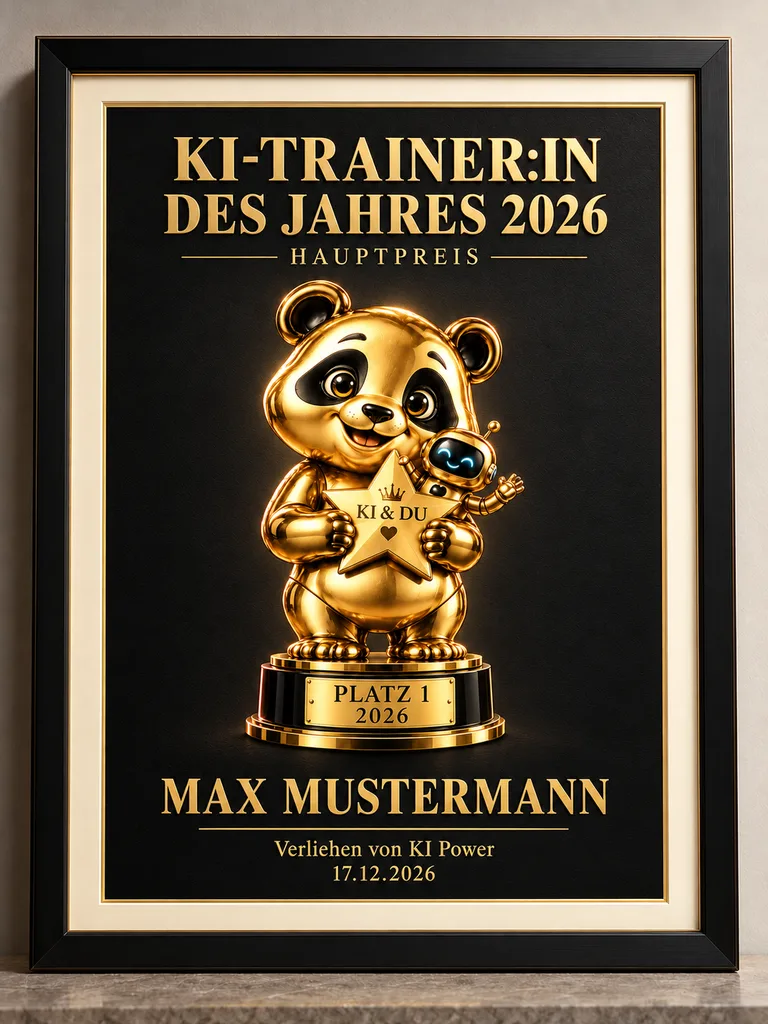 Gerahmtes Goldprägebild: Hauptpreis Platz 1 2026