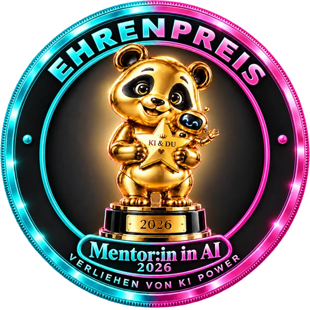 Siegel KI-Trainer:in des Jahres 2026, Ehrenpreis Mentor:in in AI, verliehen von KI Power